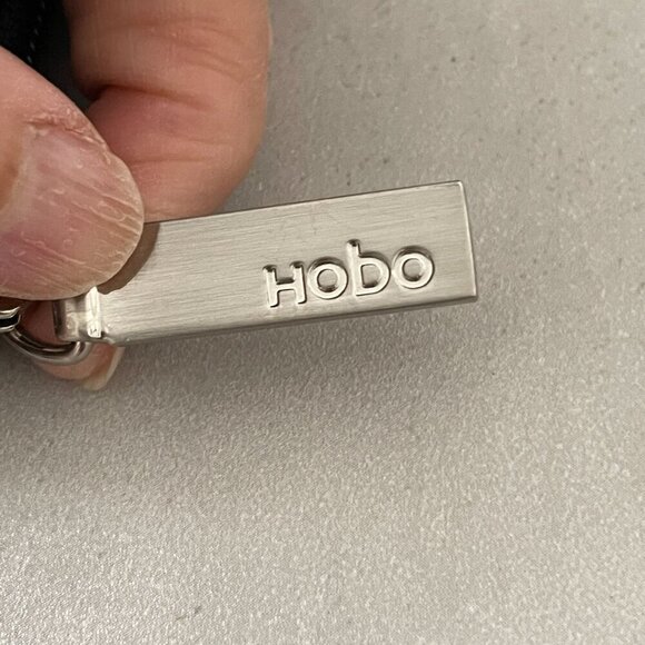 Vintage Hobo International Rectangular Black Leather Zip Crossbody Shoulder Bag - Picture 9 of 12